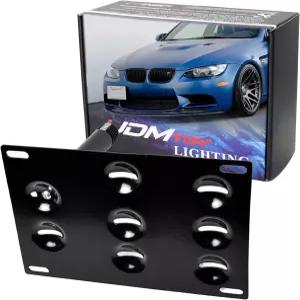 iJDMTOY 드릴 없음 전면 범퍼 견인 후크 번호판 장착 브래킷 어댑터 키트 BMW E82 E88 128i 135i 1M E39
