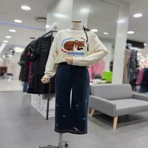 [모다아울렛][베네통]크런키 밑단자수 팬츠 BAPTA6561