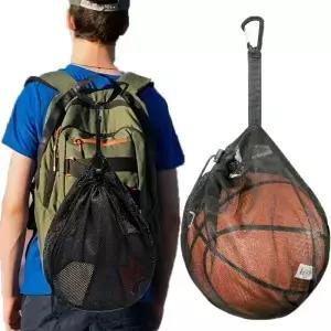 휴대용 Drawstring 농구 배낭 메쉬 가방 축구 배구 공 보관 야외 스포츠 사이클링 장비