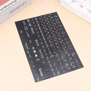 1Pc 풀 사이즈 러시아어 영어 키보드 스티커 노트북 데스크탑 PC 교체 액세서리 용 문자 알파벳 레이아웃