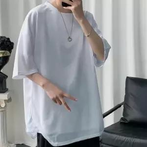 남성 레이어드 무지 박스 반팔 티셔츠 오버핏 캐주얼 기본 상의