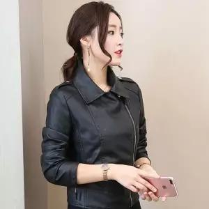 가죽 디자인 블랙 자켓 캐주얼 지퍼 가죽자켓 여성용자