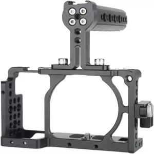 소니 A6400/A6100/ A6300/ A6000용 NICEYRIG 카메라 케이지 키트 치즈 탑 핸들 케이블 잠금 클램프 포함