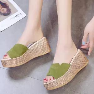 여성용 키높이 통굽 왕굽 샌들 슬리퍼 통굽 7cm