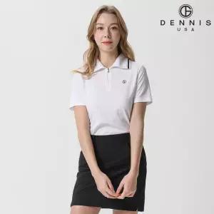 데니스골프 [DENNIS] 여성 스윙 라인 하프 집업 반팔카라티_NAQMLTS082