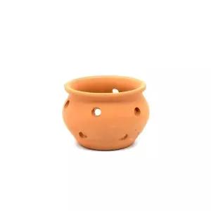 황토빛 공중걸이 식물용 타공 토분 단지형 11x8cm 장식화분 인테리어 소품 정원 꾸미기