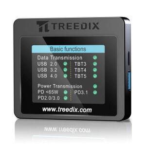 Treedix USB 케이블 테스터 2.4인치 화면, eMarker PD3.0/3.1용 저항 | USB 테스터, USB C 케이블 테스터, 라이트닝, Type-C, Micro-B 2.0/3.0 및 Mini-B C 케이블과 호환, TBT 3/4/5 지원