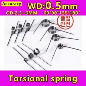 와이어 직경 0.5mm 180/120/90/60도 V-스프링 비틀림 머리핀 3 랩/6 코일