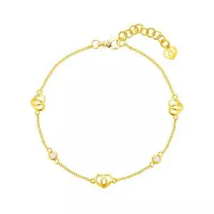 [ 멜로라] O컬렉션 24K 하트 큐빅 라운드 팔찌 3.75g