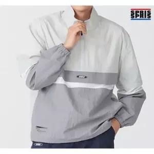 스프리스 남성 3단 배색 아노락 점퍼 그레이