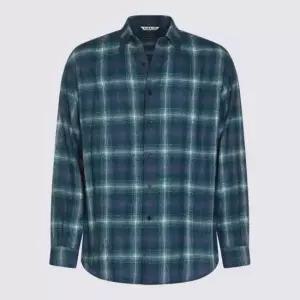 25FW 오라리 긴팔 셔츠 A25AS01WN FOREST GREEN X NAVY DOM