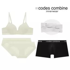 [롯데백화점]코데즈컴바인 이너웨어 커플속옷세트 [노와이어브라+팬티2매+드로즈] (CFWBRBP162LBEBK)
