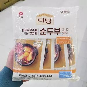 백설 다담 순두부 찌개 양념 140g x 4개 아이스박스포장