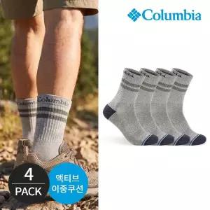 [컬럼비아] 남성 쿠션 투컬러 등산 중목양말 4P_GY
