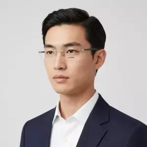 몽블랑 안경테 MB0221O 004 스퀘어 무테 메탈 아시안핏 안경