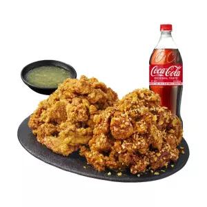 [노랑통닭] (순살/뼈)반반치킨(우도 땅콩/후라이드)+콜라1.25L