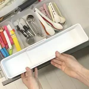 서랍정리함 다용도 서랍 정리 트레이 길이조절 수납 칸막이 플라스틱 정리함