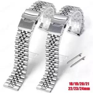 가죽 시계줄 악어 소가죽 호환 스트레이트 엔드 스테인레스 스틸 쥬빌리 SKX007/009 금속 24mm 팔찌