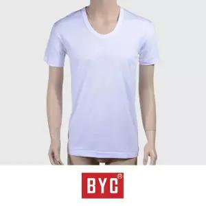 BYC 면 100% 백색 무지 반팔 런닝 언더웨어