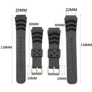 세이코 20mm 다이버 고무 시계 호환용 호환용 밴드 호환 용   카시오 호환용 SKX007/009 실리콘