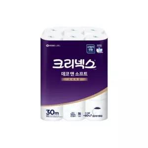 크리넥스 데코앤소프트 두루마리 30m 24롤 45178 유한킴벌리 화장실 엠보싱