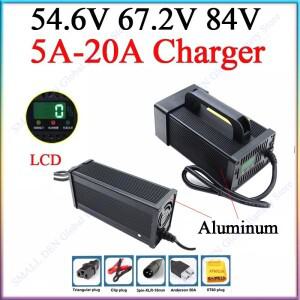 54.6V 67.2V 84V 5A 8A 10A 12A 15A 20A 리튬 배터리 충전기 For13S 16S 20S 48V 60V 72V 전자 오토바이 셀