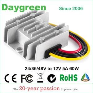 Daygreen CE RoHS 인증 DC 컨버터 레귤레이터 자동차 스텝 다운 감속기 방수 24V 36V 5A 10A 20A