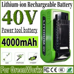 GreenWorks 29462 29282용 40V 18650 충전식 배터리 4.0Ah G-MAX 잔디 깎는 기계 전동 공구