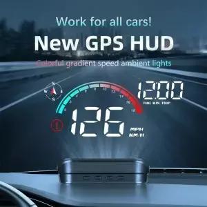 2 자동차 HUD 헤드 업 디스플레이 모든 대한 유리 앞 프로젝터에 범용 디지털 GPS 속도계 HD LCD 프로젝션
