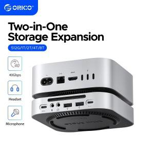 ORICO 40G 미니메이트 USB 허브 도킹 스테이션 (맥 미니 M4 Pro M.2 NVMe 512G 1T 2T 휴대용 모바일 하드