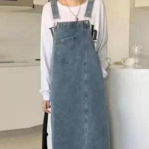 데이트룩 캐주얼 멜빵 원피스 데일리 여성 데님 롱 빈티지 간절기