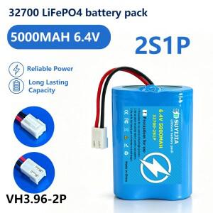 32700 6.4V 5000mAh 2S1P 리튬 철 인산염 배터리(PCB 포함) 태양광 조명 디지털 장난감 가로등 야외 스피커