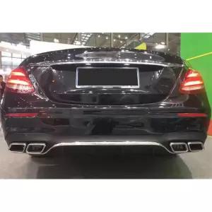 W213 E200 E300 17-19 스탠다드 트림 PP 리어 범퍼 립 디퓨저 배기 팁 4