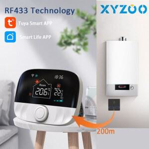 RF 무선 온도 조절기 가스 보일러 용 스마트 WiFi 바닥 난방 배터리 구동 Tuya 온도 컨트롤러 수신기 Alice Google