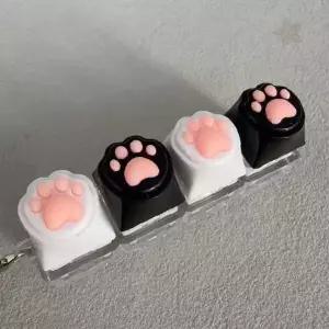 고양이 발바닥 키캡 실리콘 키보드 장식 귀여운 동물 디자인 기계식 키패드 감압