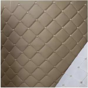 가죽 모조품 회색 퀼팅 원단 PVC 비닐 폼 시트 폭 63인치 3mm 스펀지 뒷면 DIY 공예용 업홀스터리 재봉틀용