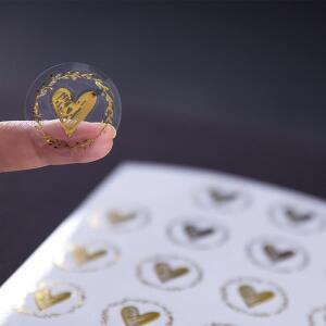 100/200PC  브론 징 하트 스티커  결혼식 초대장  실링 라벨 생일 파티 수집 DIY