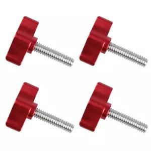 PDETVEO 4PCS 1/4 x 1 윙 썸 스크류 스테인리스 스틸 표준 캐비닛·장비·DIY 프로젝트용 빨간 노브 볼트