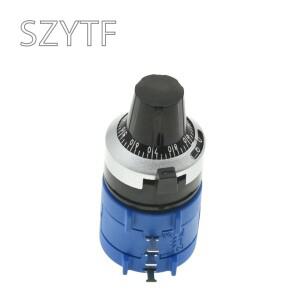 3590S-2 시리즈 정밀 멀티턴 전위차계 10 링 가변 저항기 + 1PCS 회전 계산 다이얼 로터리 6.35mm 손잡이