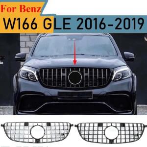 메르세데스 GLE AMG W166 2016-2019 GTR 스타일 ABS 블랙 메쉬 그릴 라디에이터 커버 튜닝 액세서리 용 앞