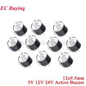 10Pcs5pcs 5V 12V 24V 활성 버저 자기 긴 연속 경고음 129.5mm TMB12A05 스피커 알람