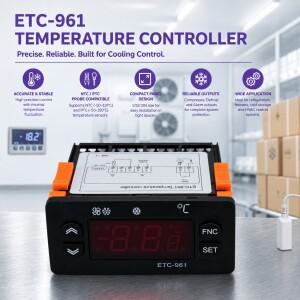 ETC-961 220V 디지털 온도 조절기, 닭 브루더 난방 습도 시스템용 NTC 센서 조절 장치