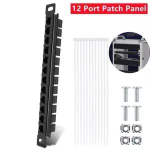 DeskPi Rackmate 액세서리 10인치 12포트 블랭크 키스톤 패치 패널 T0/T1/T2 서버 캐비닛용 케이블 관리 랙
