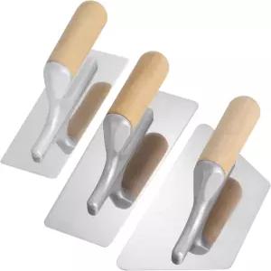 3 PCS 드라이월 트롤 플랫 마감 목재 손잡이가 있는 광택 베네치아 석조 세트 시트록 벽판 석고보드용