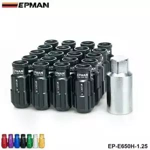 Jdm 레이싱 스타일 알루미늄 잠금 러그 너트 20Pcs W/Key 12x1.25 닛산 스바루 스즈키 애프터마켓 휠