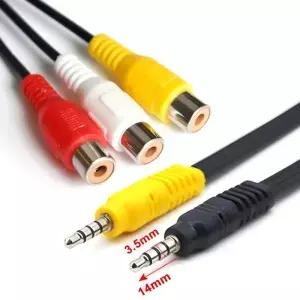1/2/5개입 3.5MM 잭3 RCA 암 케이블 비디오 컴포넌트 어댑터 노란색 흰색 빨간색 스피커 TV 박스 CD DVD용