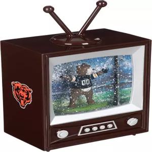 NFL 시카고 베어스 스노우 글로브 랜턴 조명과 반짝이는 글리터가 달린 빈티지 TV 워터 배터리로 작동하는