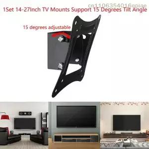 1세트 1427인치 TV 마운트 LCD LED 모니터 벽걸이 브래킷 고정형 평면 패널 프레임 지지대 15도 틸트 각도