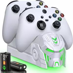 Xbox One 컨트롤러와 호환되는 충전 스테이션 2X 5520mWh 배터리 포함 Series S/X-White와 고속 충전식 팩