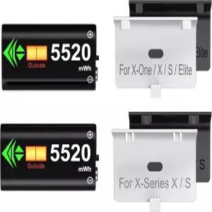 다이노스트라이크 Xbox 컨트롤러 충전소용 흑백 커버가 포함된 5520mWh 배터리 팩 시리즈 제품